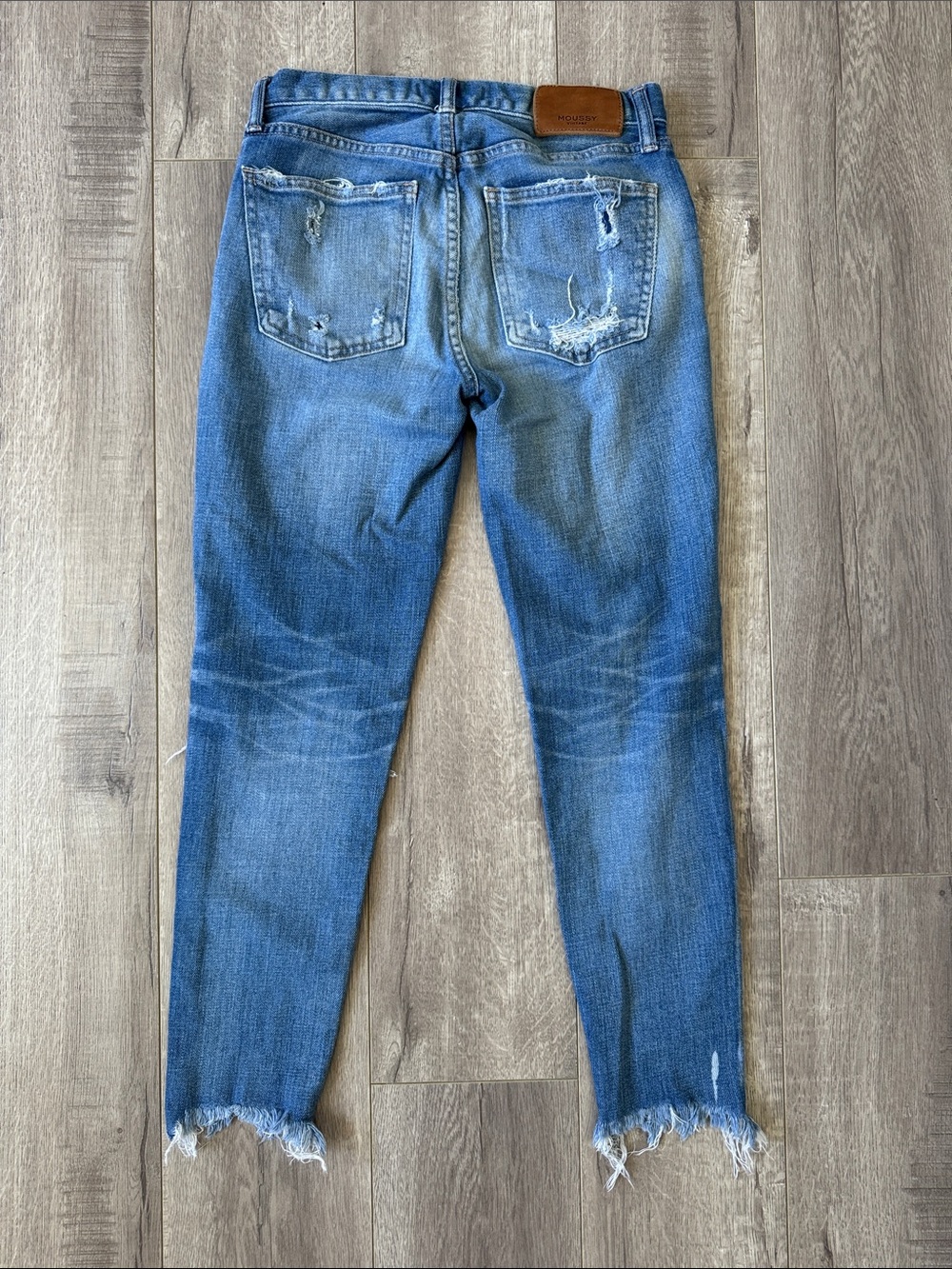 Moussy Vintage Ridgewood Distressed Cropped Skinny Jeans Size 25 Minimalist - Picture 8 of 9